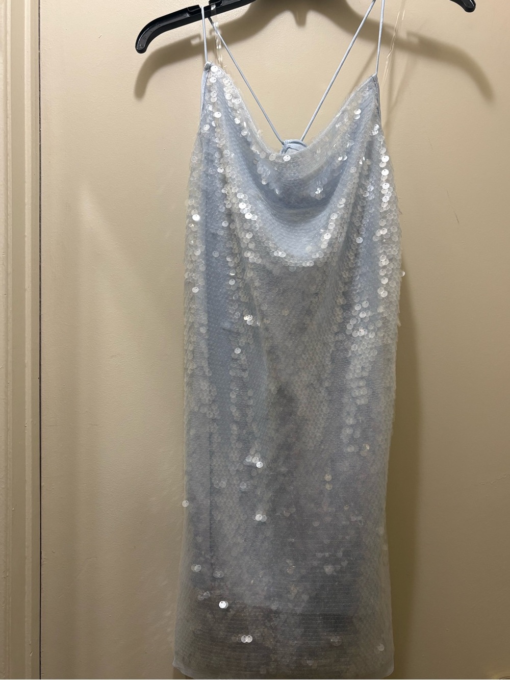 wild fable Light Blue Sequin Mini Slip Dress